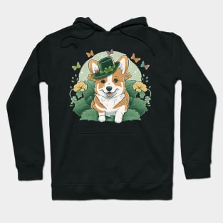 Corgi Lover Shamrock Happy St Patricks Day Hoodie